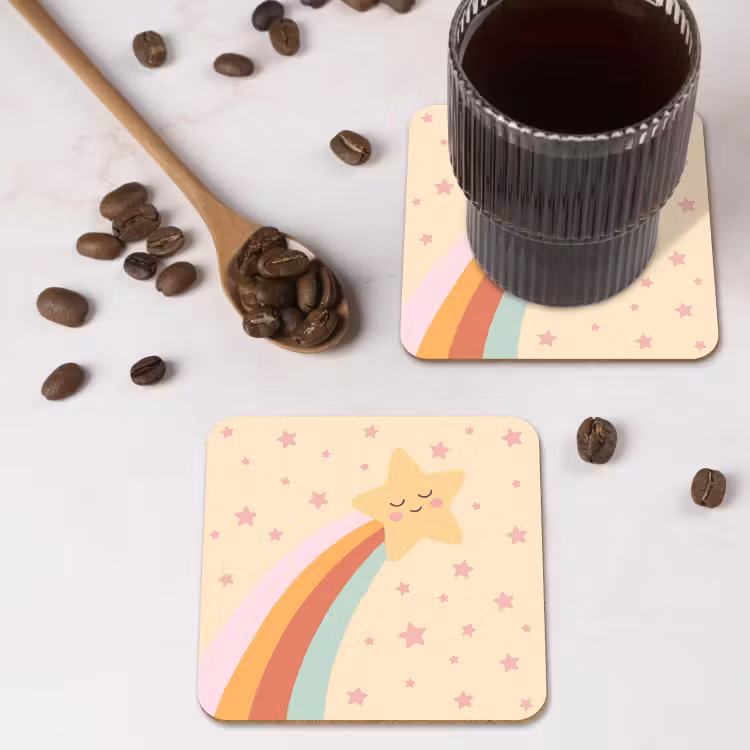 Coaster - Star - Rainbow - Night - Illustration - Pastel — 4