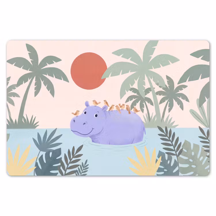 Placemat - 6 pieces - Animals - Bird - Water - Nature - Illustration — 6