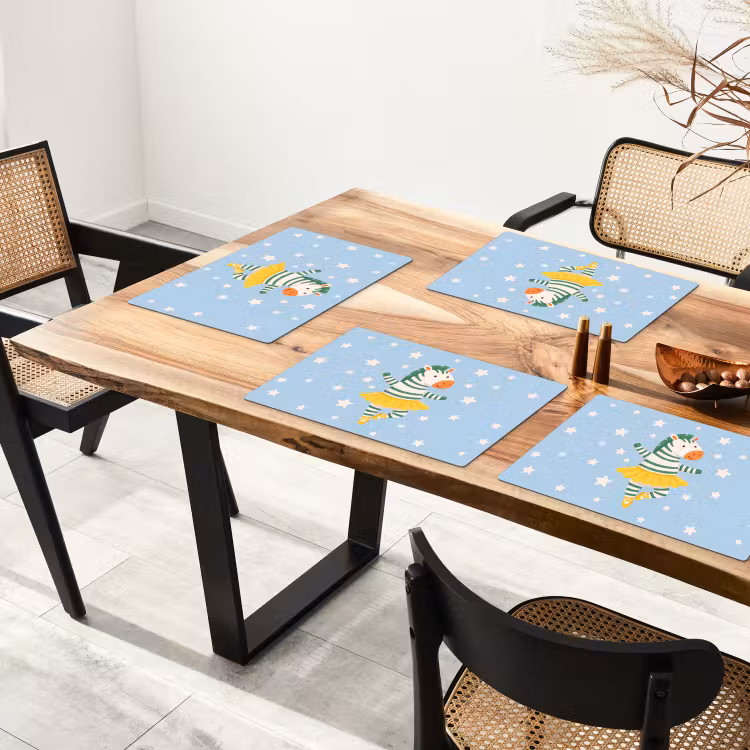 Placemat - 6 pieces - Animals - Dance - Illustration - Children's Room - Stars — 4