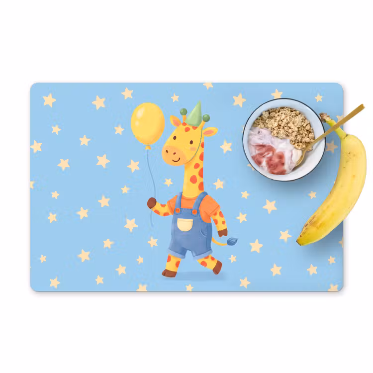 Placemat - 6 pieces - Animals - Giraffe - Balloon - Party - Children's Room — 1