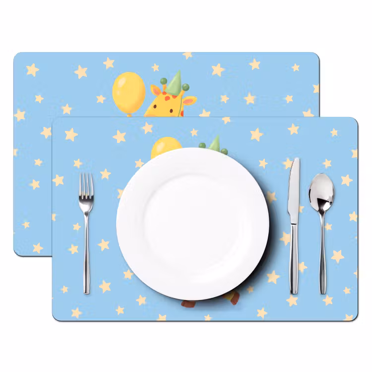 Placemat - 6 pieces - Animals - Giraffe - Balloon - Party - Children's Room — 2