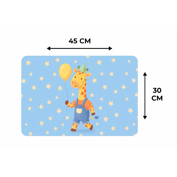 Placemat - 6 pieces - Animals - Giraffe - Balloon - Party - Children's Room — 3