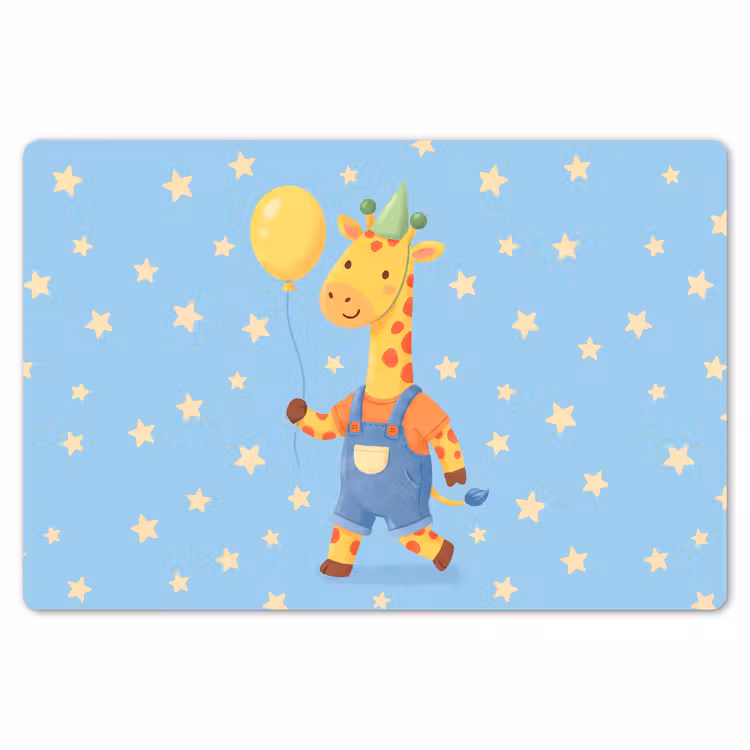 Placemat - 6 pieces - Animals - Giraffe - Balloon - Party - Children's Room — 6