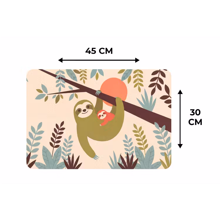 Placemat - 6 pieces - Animals - Mother - Baby - Nature - Green — 3