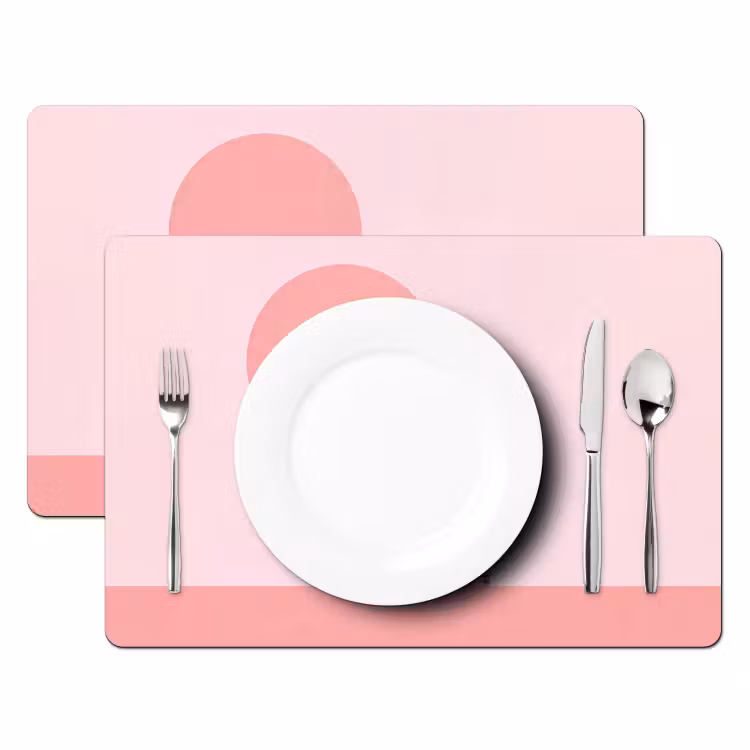 Placemat - 6 pieces - Animals - Skating - Illustration - Playful - Pink — 2