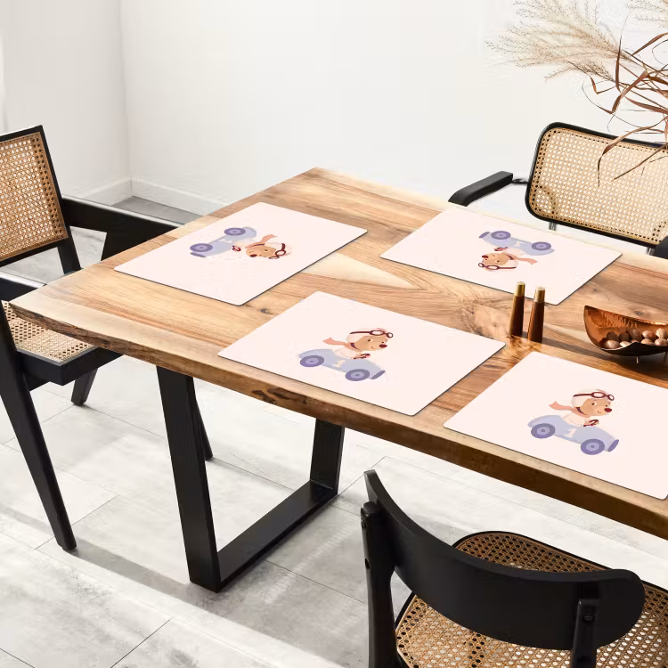 Placemat - 6 pieces - Bear - Car - Children's Room - Cartoon - Playful — 4