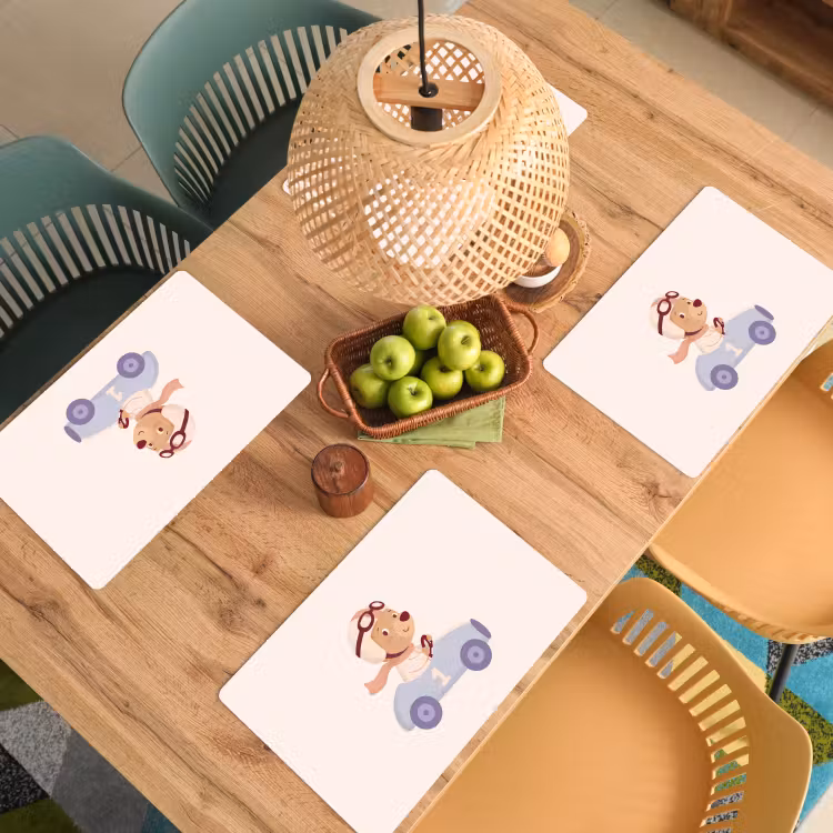 Placemat - 6 pieces - Bear - Car - Children's Room - Cartoon - Playful — 5