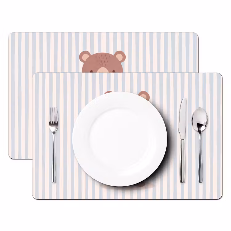 Placemat - 6 pieces - Bear - Hoop - Children's Room - Illustration - Brown — 2