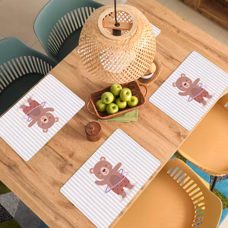 Placemat - 6 pieces - Bear - Hoop - Children's Room - Illustration - Brown — 5