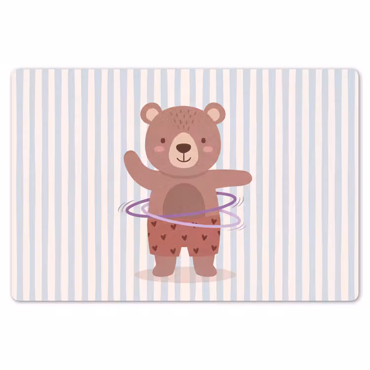 Placemat - 6 pieces - Bear - Hoop - Children's Room - Illustration - Brown — 6