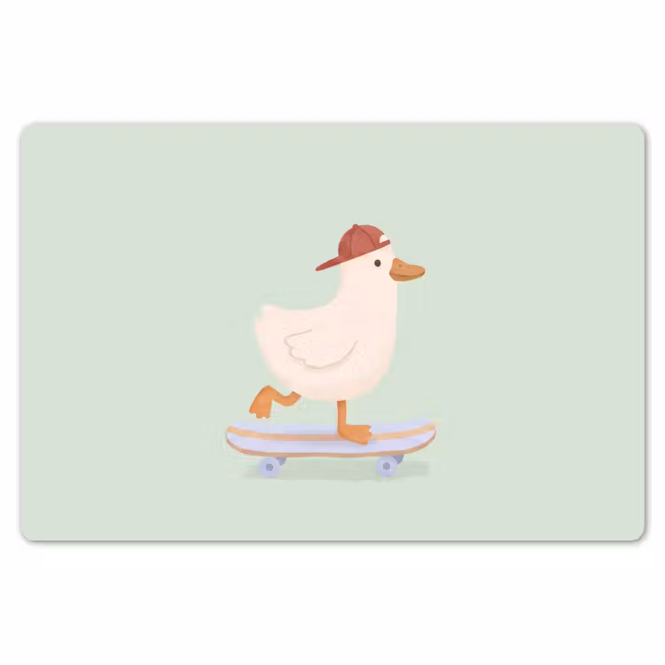 Placemat - 6 pieces - Bird - Skateboard - Animals - Cartoon - Playful — 6