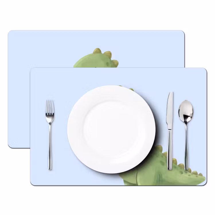 Placemat - 6 pieces - Dinosaur - Balloon - Children's Room - Illustration - Green — 2
