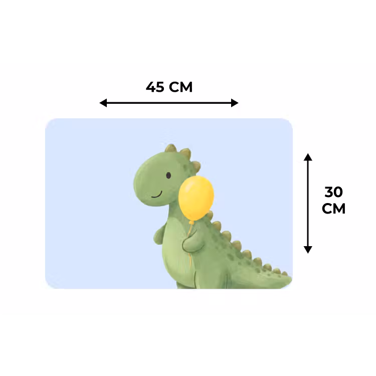 Placemat - 6 pieces - Dinosaur - Balloon - Children's Room - Illustration - Green — 3