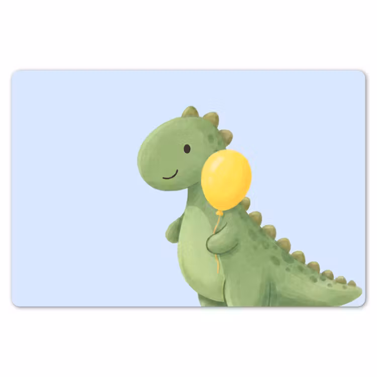 Placemat - 6 pieces - Dinosaur - Balloon - Children's Room - Illustration - Green — 6