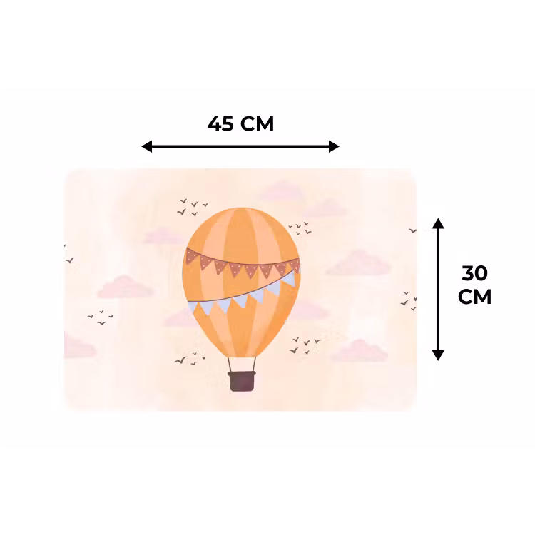Placemat - 6 pieces - Hot Air Balloon - Garlands - Adventure - Illustration - Orange — 3