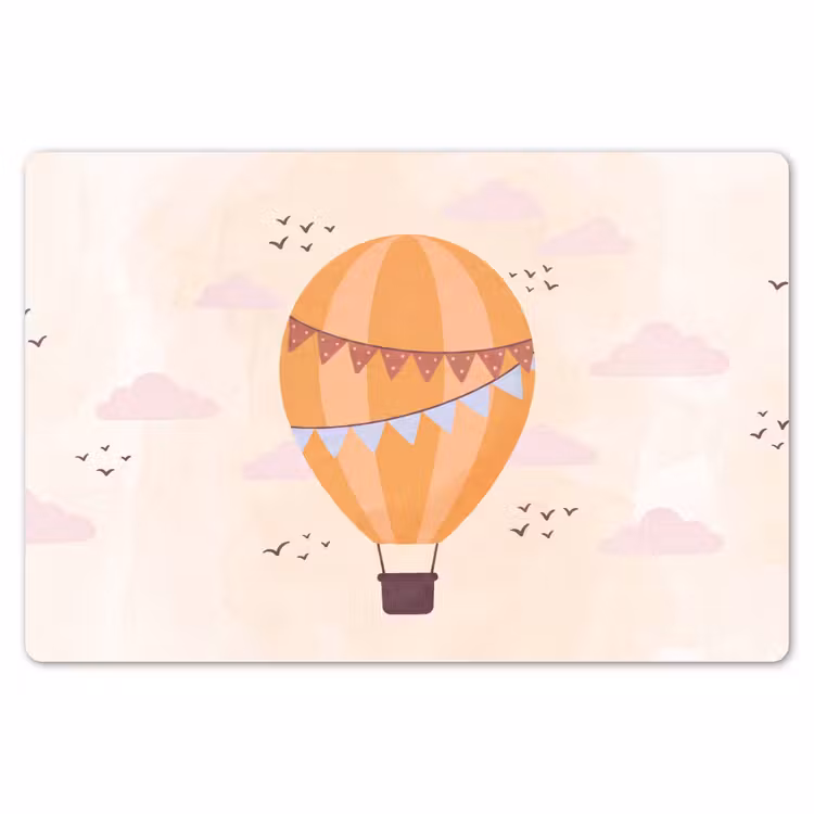 Placemat - 6 pieces - Hot Air Balloon - Garlands - Adventure - Illustration - Orange — 6