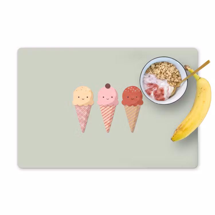 Placemat - 6 pieces - Ice Cream - Cones - Food - Illustration - Cheerful — 1