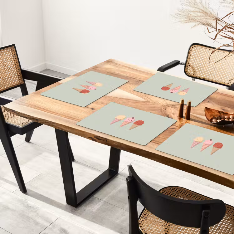 Placemat - 6 pieces - Ice Cream - Cones - Food - Illustration - Cheerful — 4