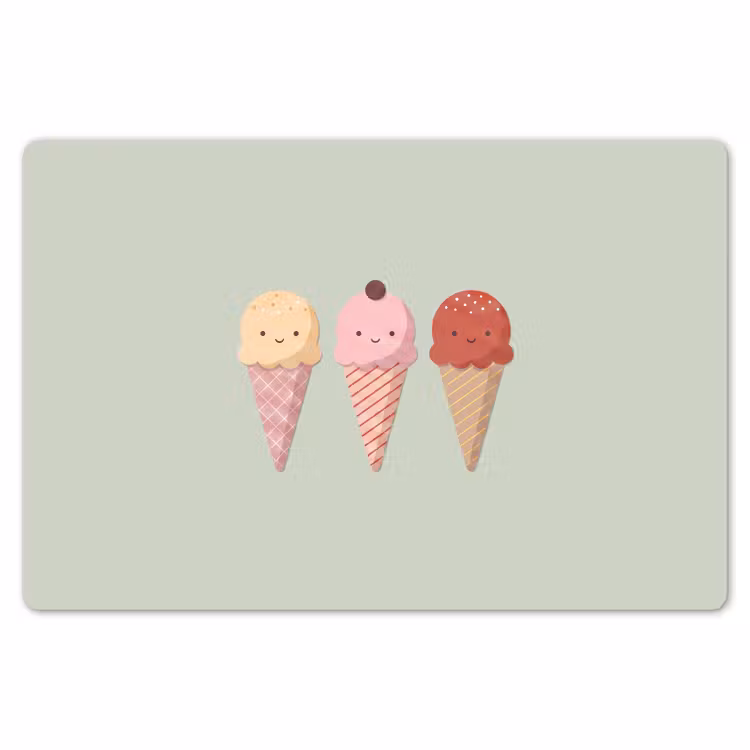 Placemat - 6 pieces - Ice Cream - Cones - Food - Illustration - Cheerful — 6