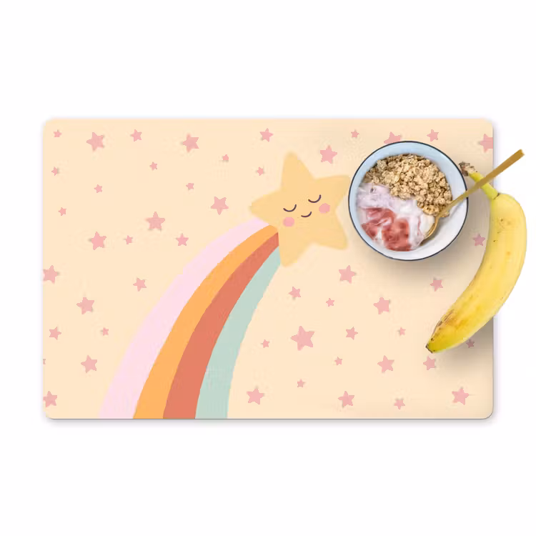Placemat - 6 pieces - Star - Rainbow - Night - Illustration - Pastel — 1