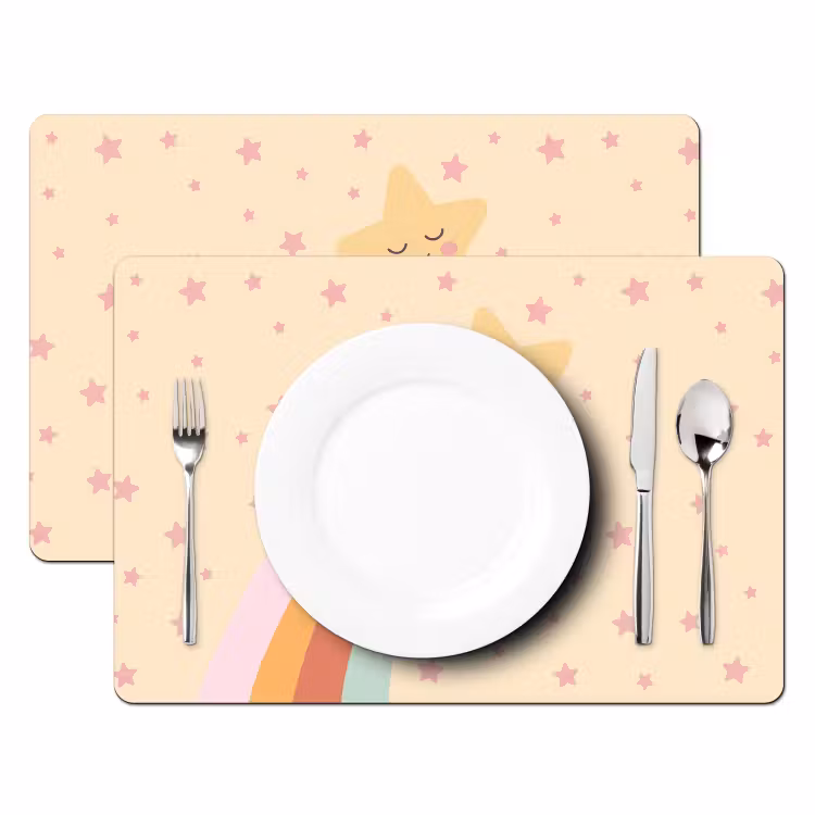 Placemat - 6 pieces - Star - Rainbow - Night - Illustration - Pastel — 2