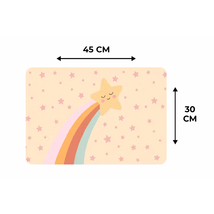 Placemat - 6 pieces - Star - Rainbow - Night - Illustration - Pastel — 3