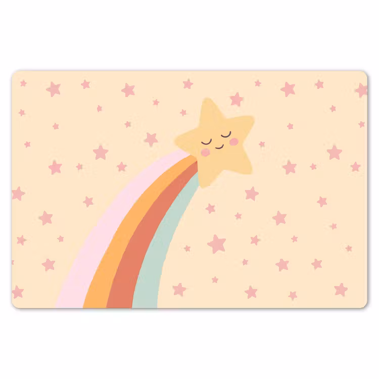 Placemat - 6 pieces - Star - Rainbow - Night - Illustration - Pastel — 6