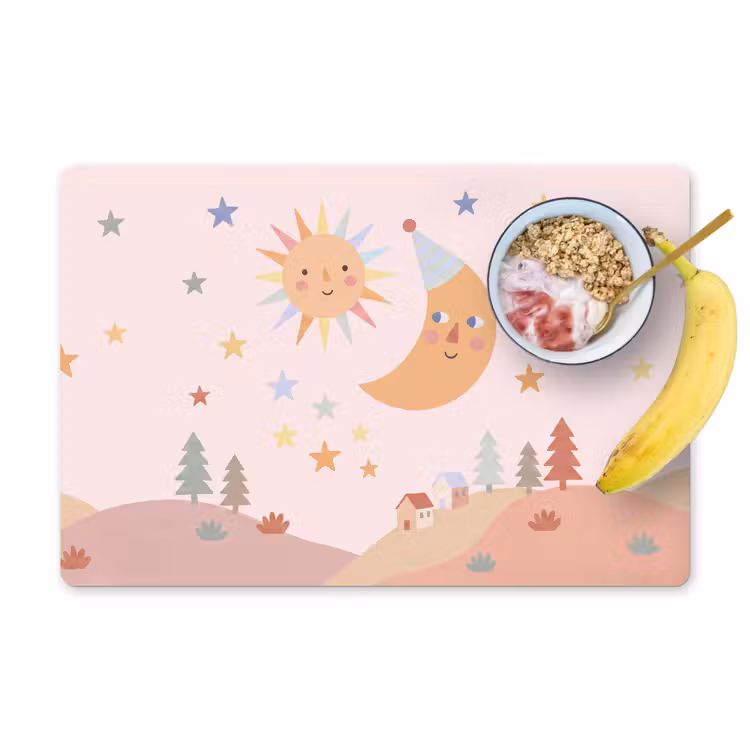 Placemat - 6 pieces - Sun - Moon - Stars - Children's Room - Pastel — 1