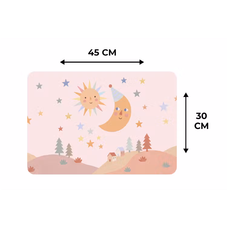 Placemat - 6 pieces - Sun - Moon - Stars - Children's Room - Pastel — 3