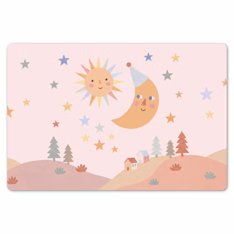 Placemat - 6 pieces - Sun - Moon - Stars - Children's Room - Pastel — 6