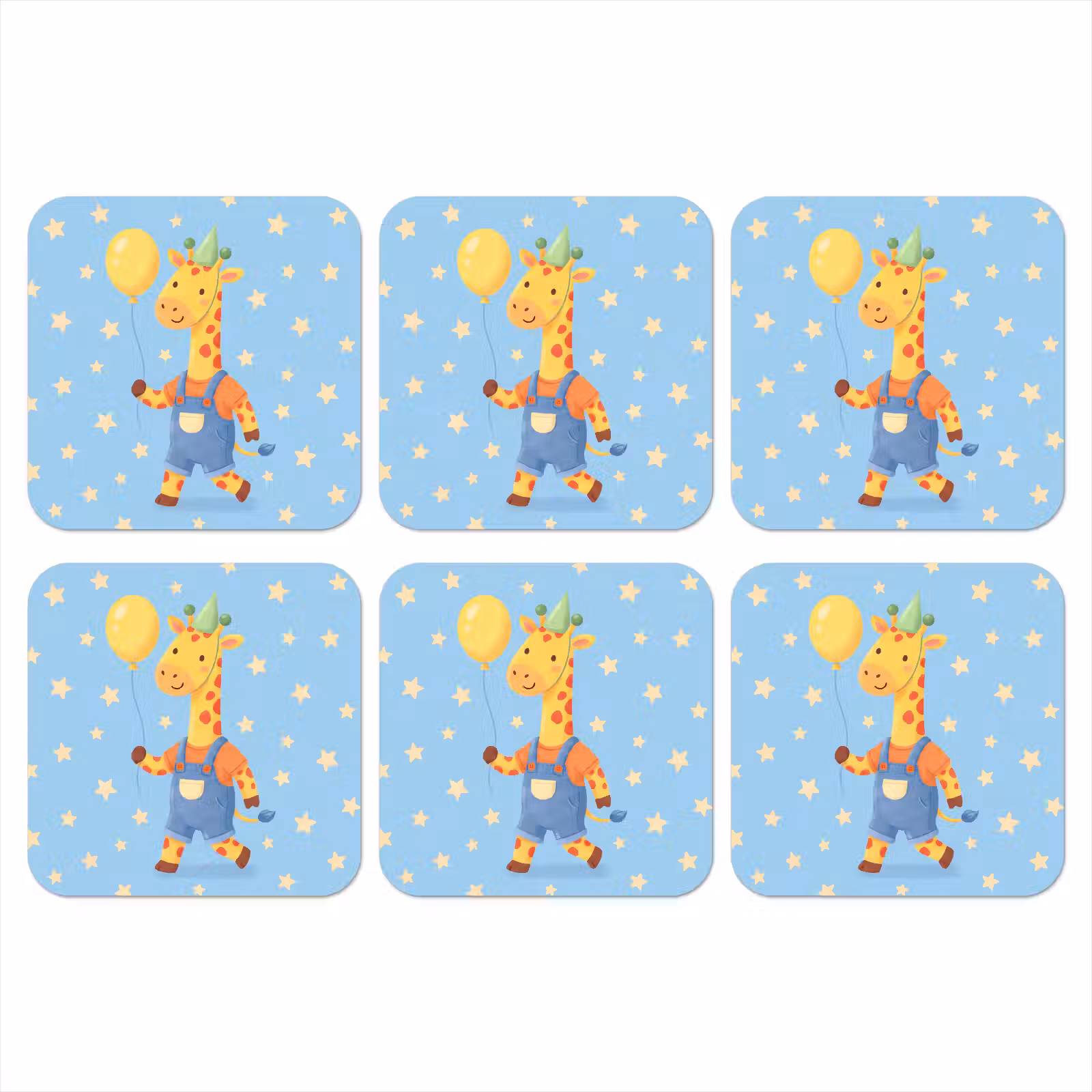 Coaster - Animals - Giraffe - Balloon - Party - Children's Room — 1