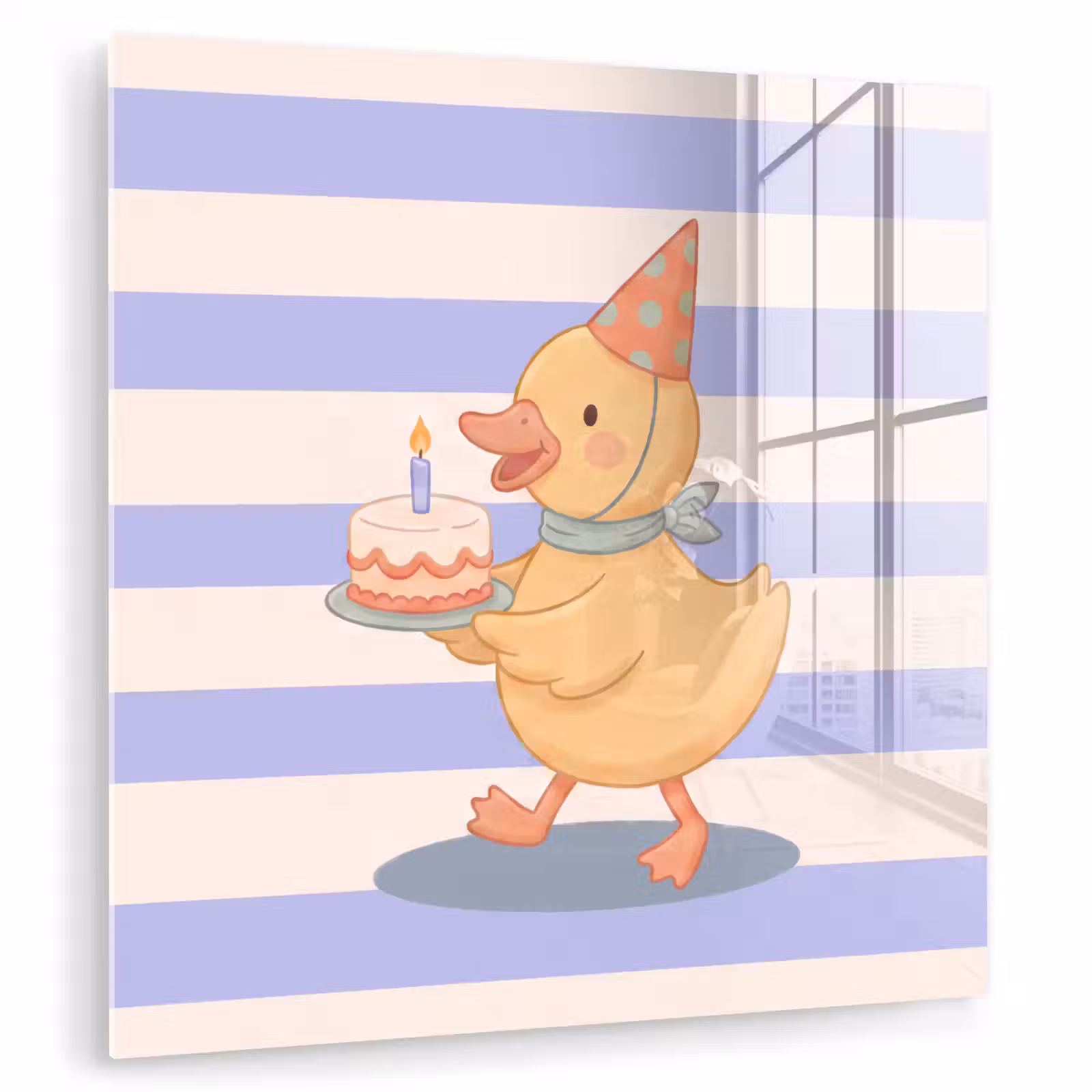 Glass Print - Bird - Party - Cake - Children - Illustration — 1