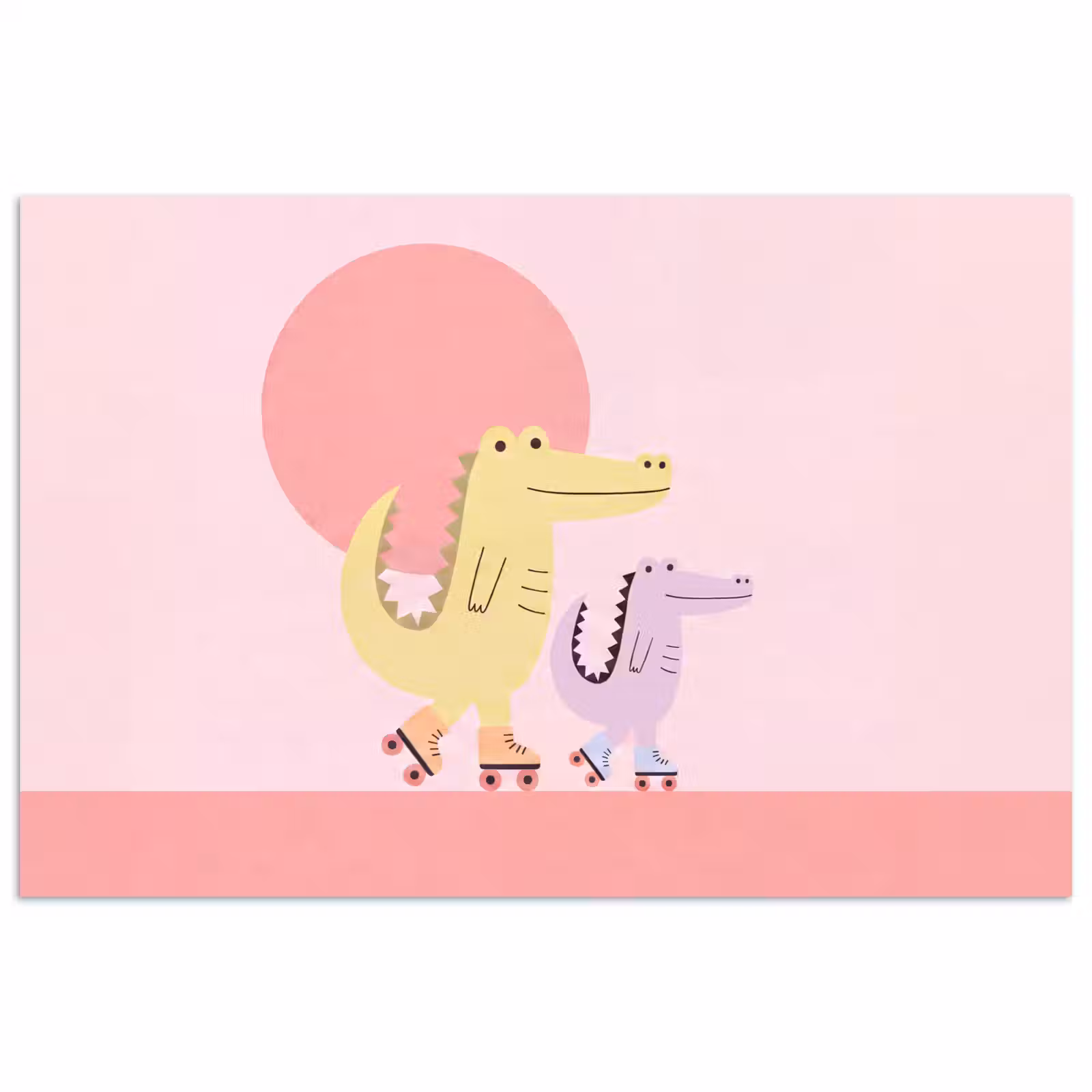 Poster - Animals - Skating - Illustration - Playful - Pink — 1