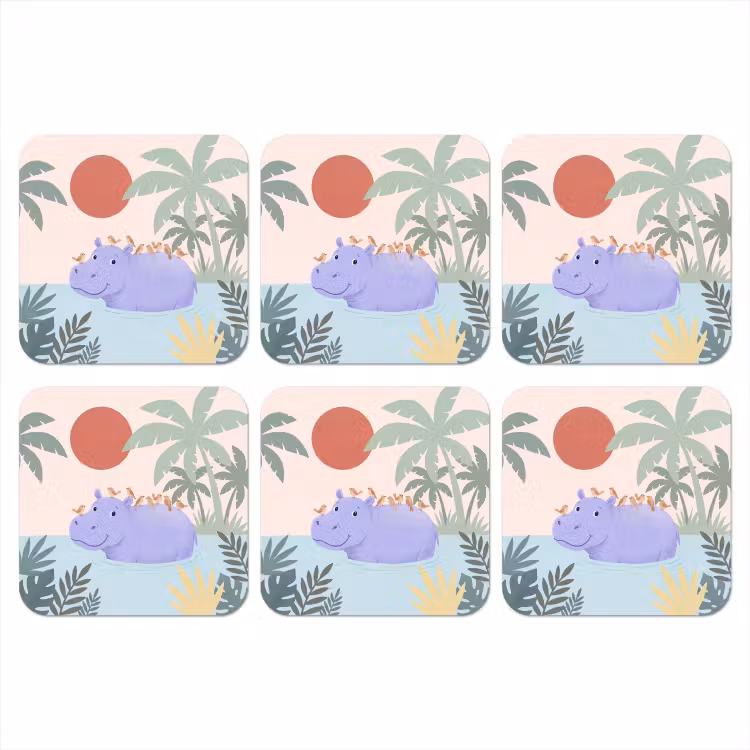 Coaster - Animals - Bird - Water - Nature - Illustration — 1