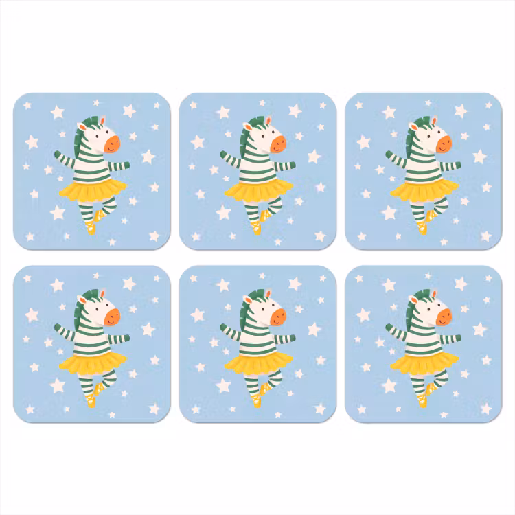 Coaster - Animals - Dance - Illustration - Children's Room - Stars — 1