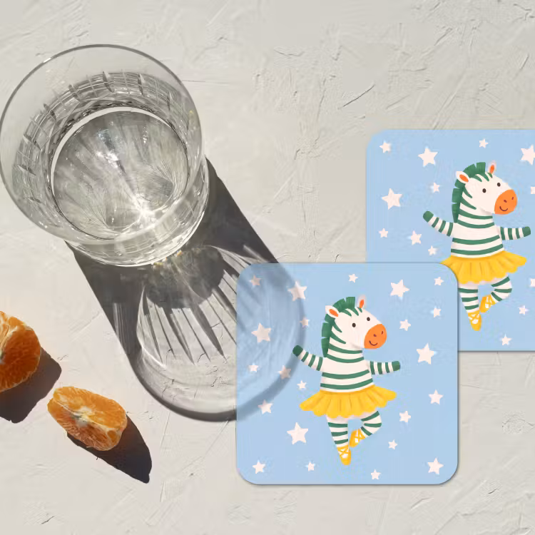 Coaster - Animals - Dance - Illustration - Children's Room - Stars — 2