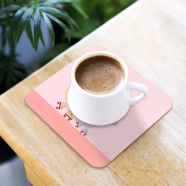 Coaster - Animals - Skating - Illustration - Playful - Pink — 3