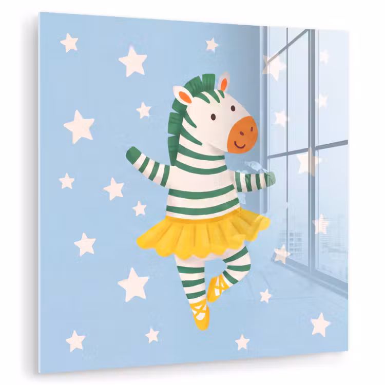 Glass Print - Animals - Dance - Illustration - Children's Room - Stars — 1