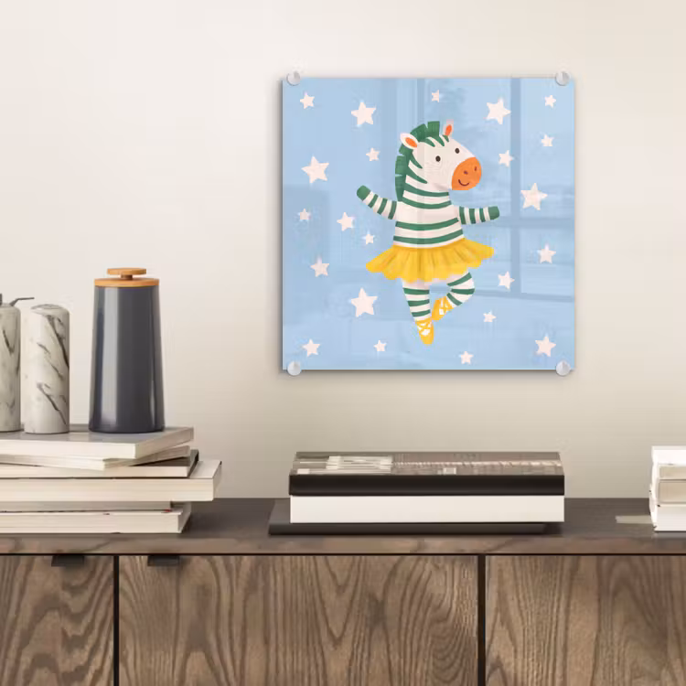 Glass Print - Animals - Dance - Illustration - Children's Room - Stars — 2