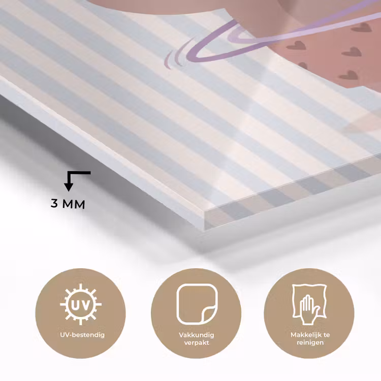 Glass Print - Bear - Hoop - Children's Room - Illustration - Brown — 3