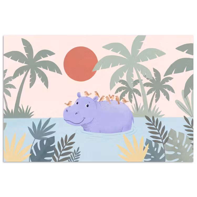 Poster - Animals - Bird - Water - Nature - Illustration — 1