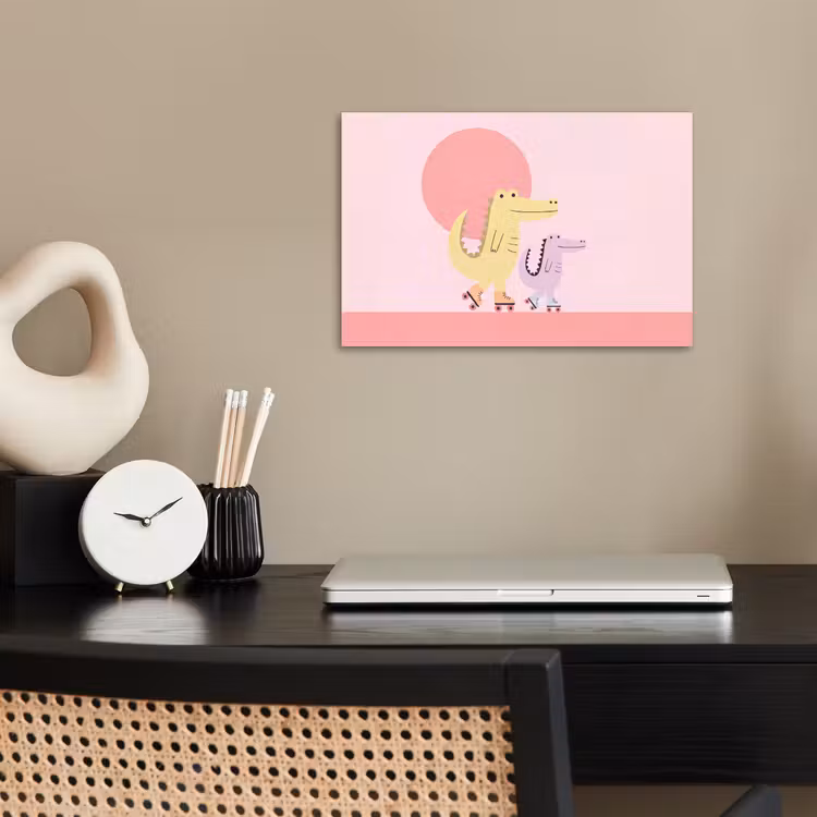 Poster - Animals - Skating - Illustration - Playful - Pink — 2
