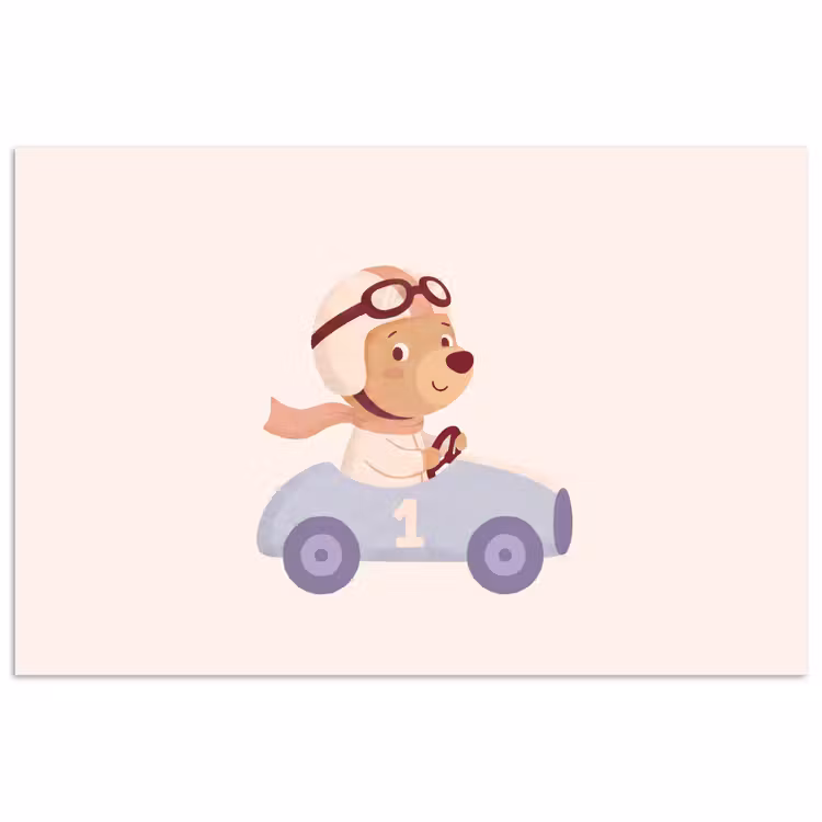 Poster - Bear - Car - Children's Room - Cartoon - Playful — 1