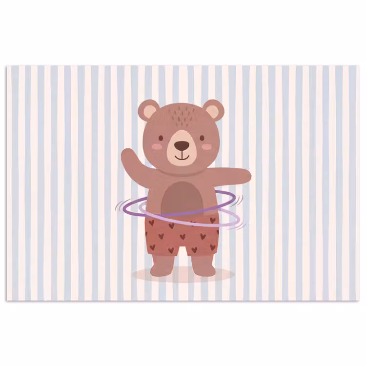 Poster - Bear - Hoop - Children's Room - Illustration - Brown — 1