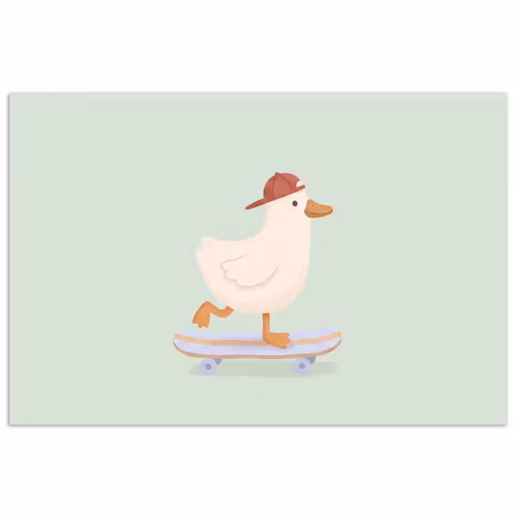 Poster - Bird - Skateboard - Animals - Cartoon - Playful — 1