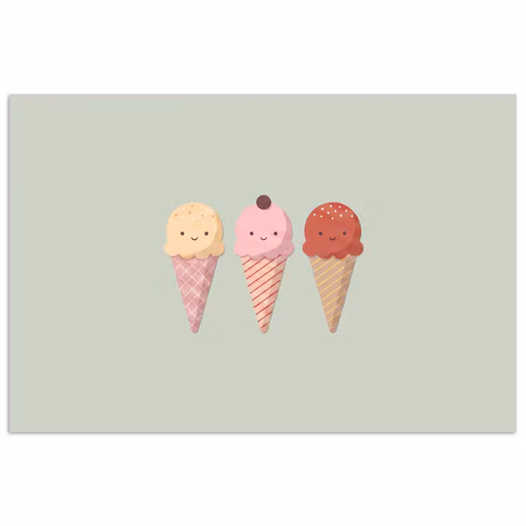Poster - Ice Cream - Cones - Food - Illustration - Cheerful — 1