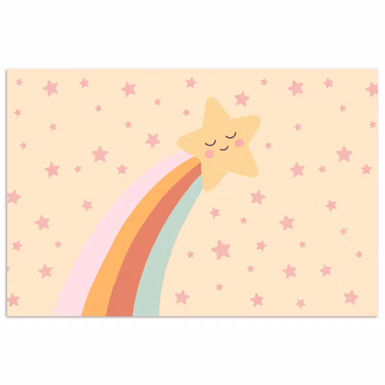 Poster - Star - Rainbow - Night - Illustration - Pastel — 1