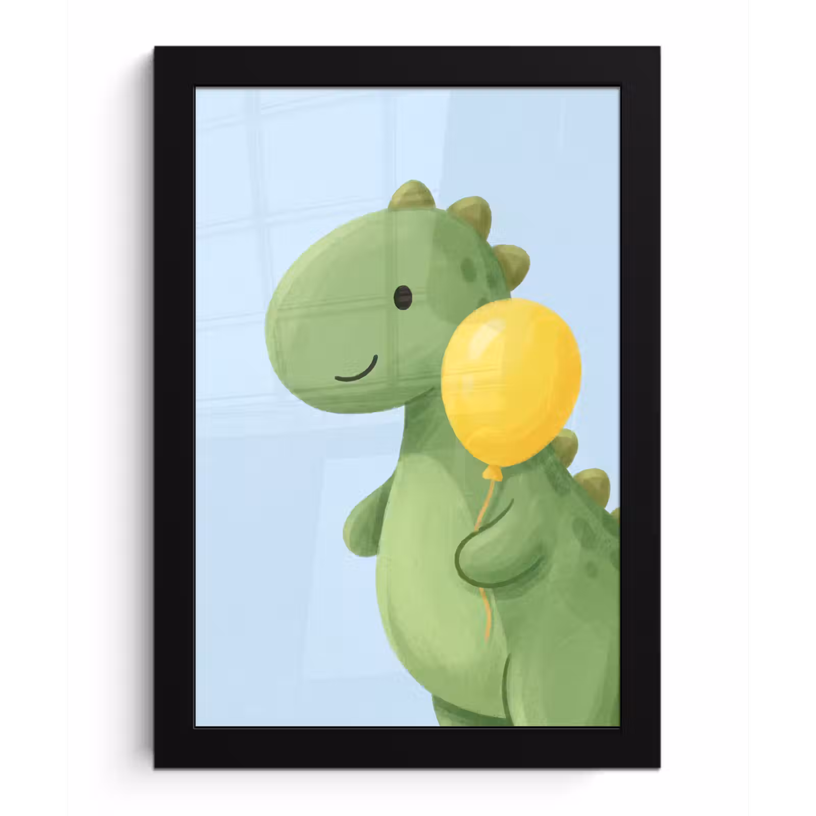 Framed Prints - Dinosaur - Balloon - Children's Room - Illustration - Green — 1