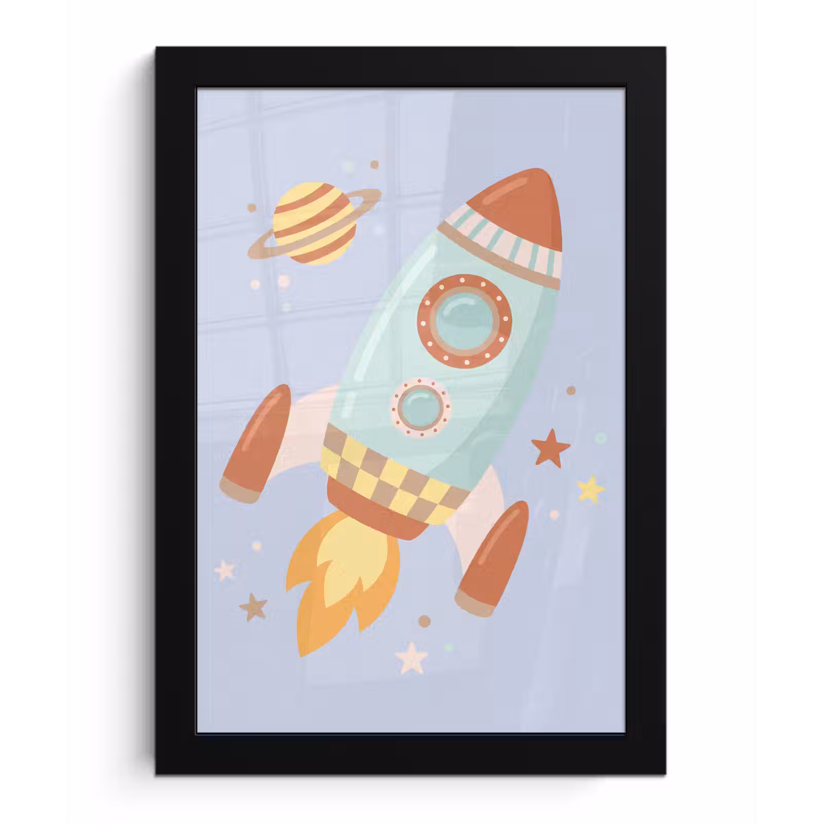 Framed Prints - Rocket - Space - Planet - Illustration — 1