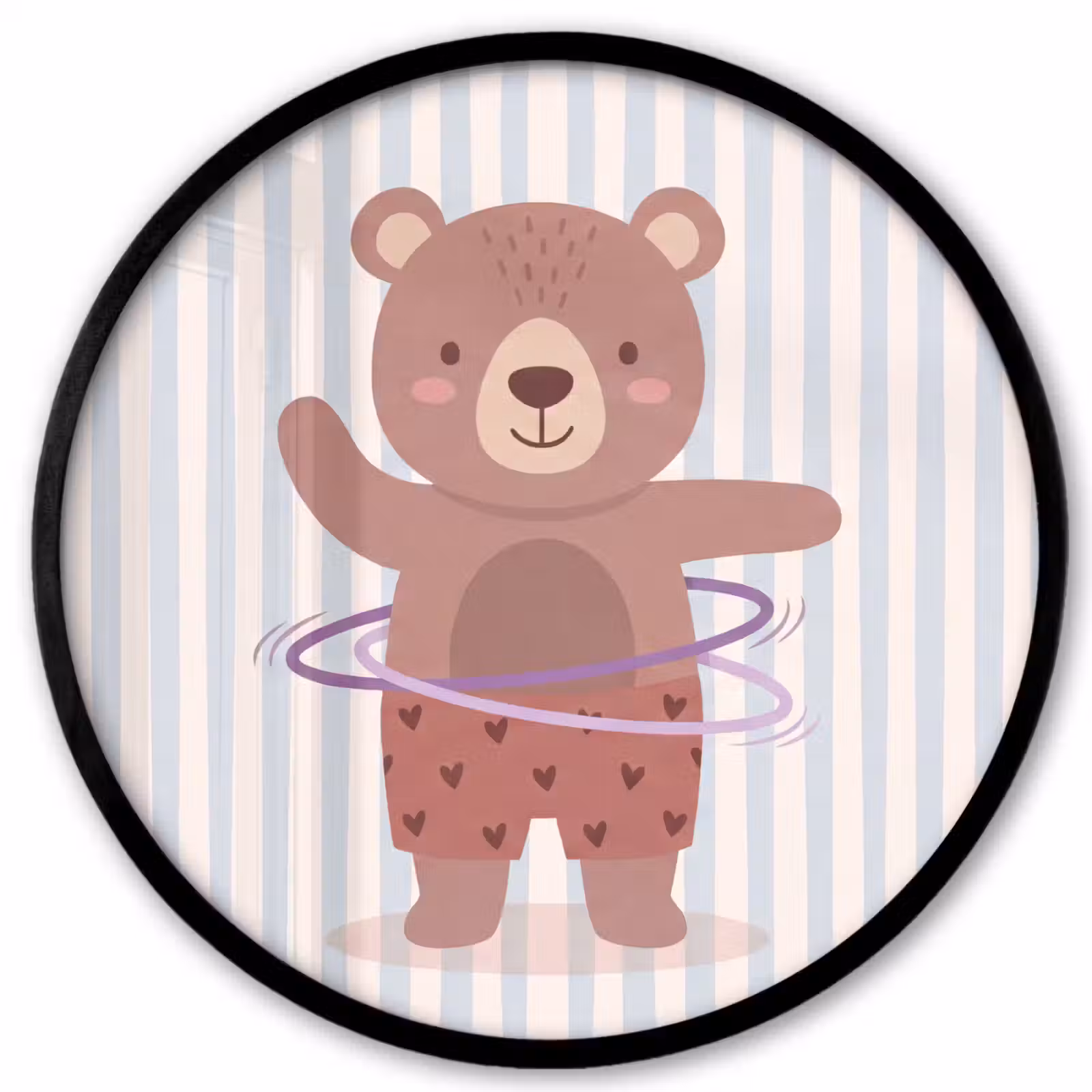 Photo Frame Round - Bear - Hoop - Children's Room - Illustration - Brown — 1